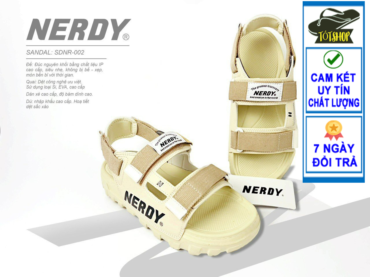 Giày sandal, dép quai hậu nam nữ n.e.r.d.y hàng vnxk