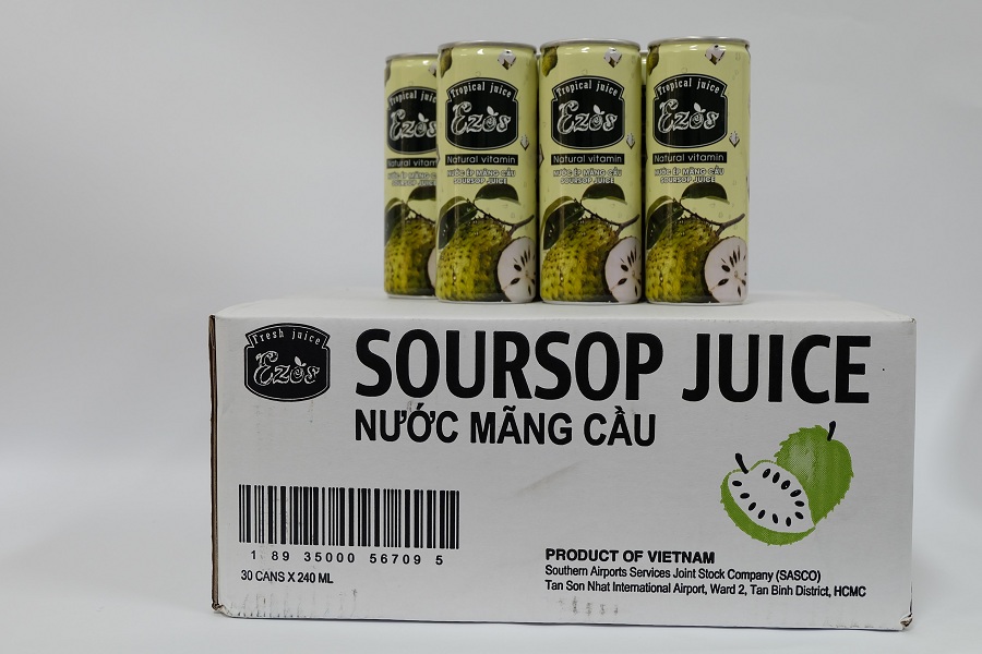 Nước ép mãng cầu ezos thùng 30 lon x 240ml