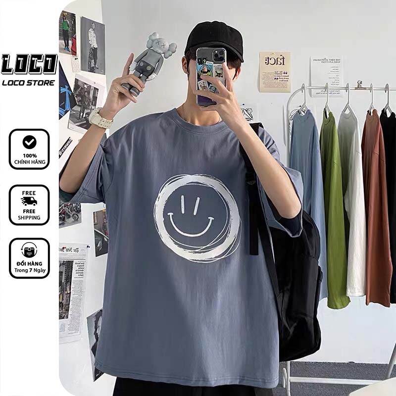 Áo thun tay lỡ WIIS phông Unisex form rộng Mặt Tròn nam nữ oversize ulzzang