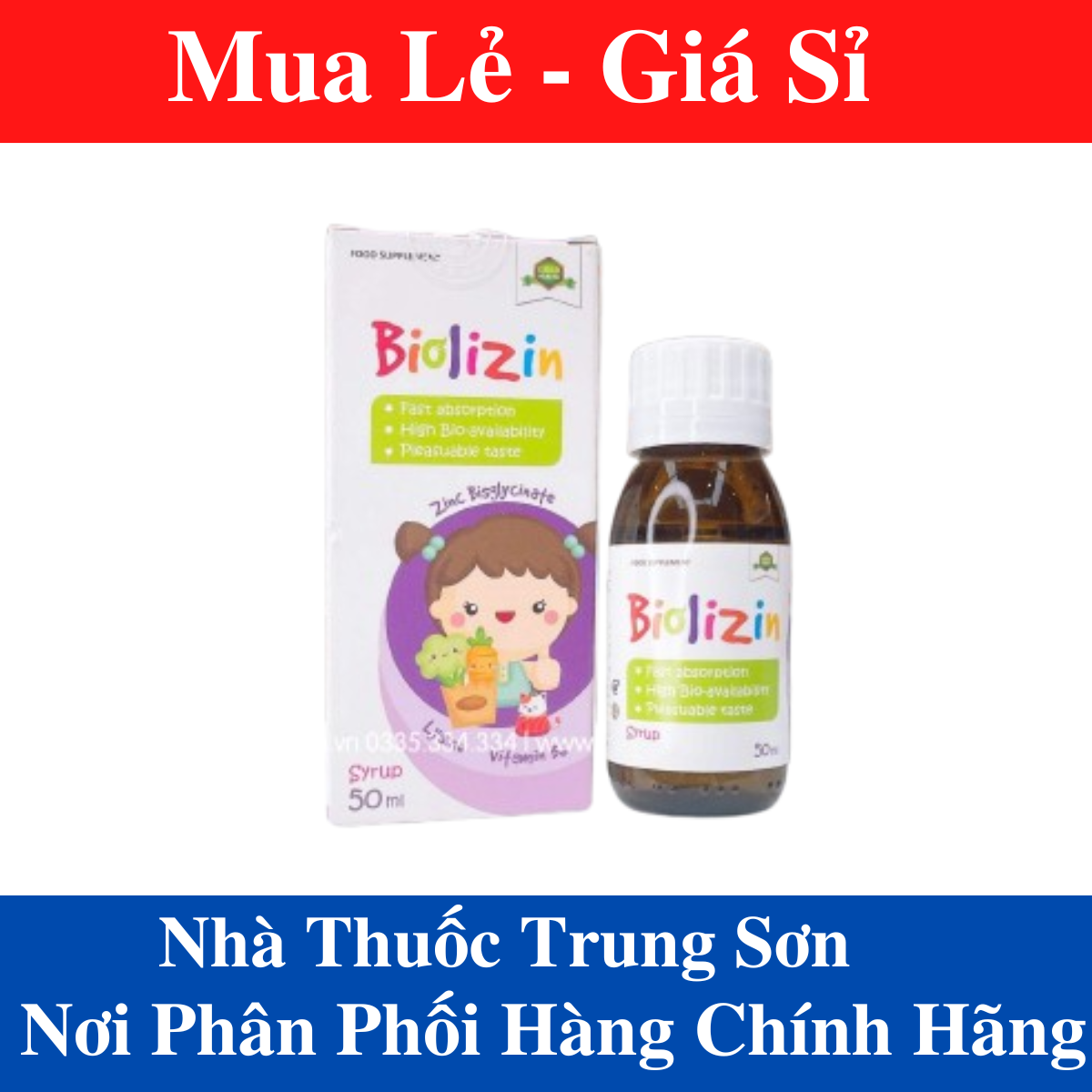  Kẽm Biolizin Kẽm zinc Lysine cho bé Kẽm cho bé biếng ăn Vitamin b6 Siro ăn ngon cho bé Tăng đề kháng Bổ sung kẽm 