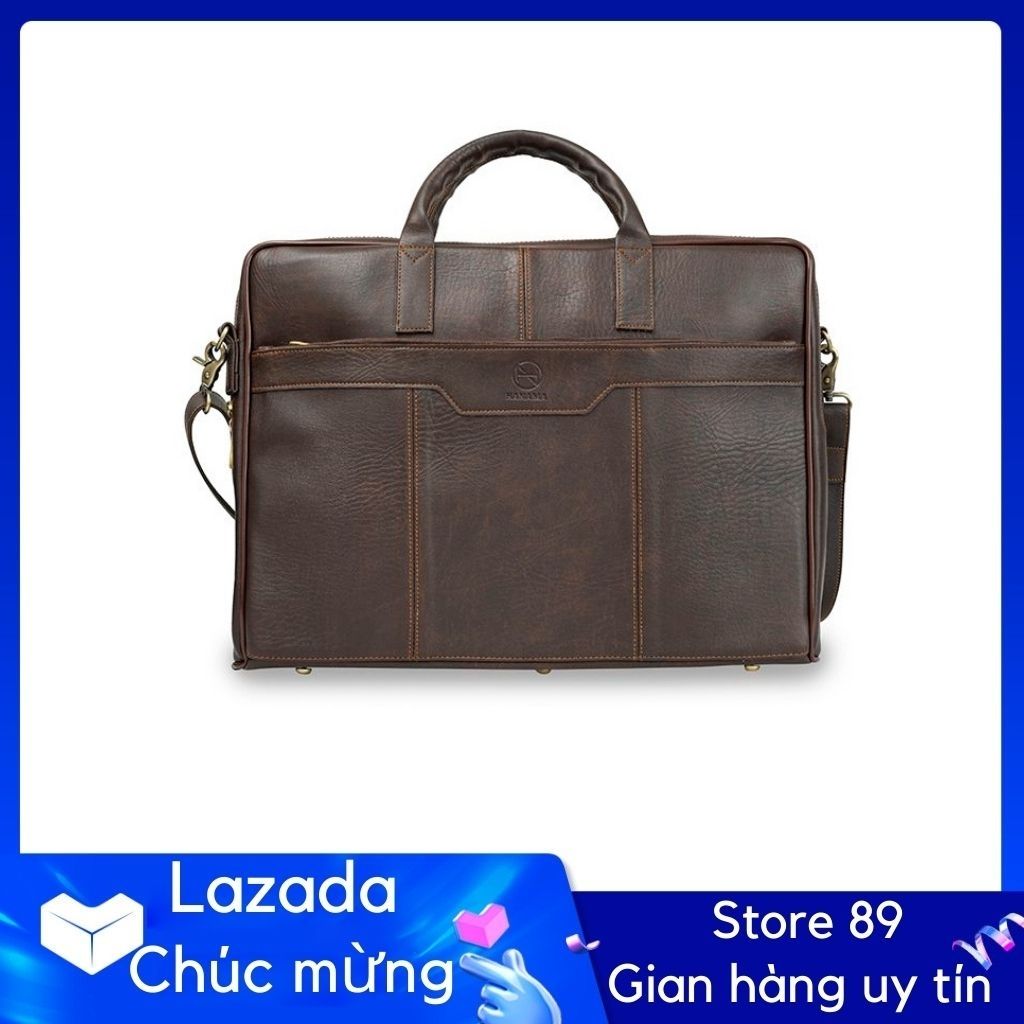 Túi xách công sở hanama dala 4s nâu cafe - cặp laptop - túi da - túi công sở