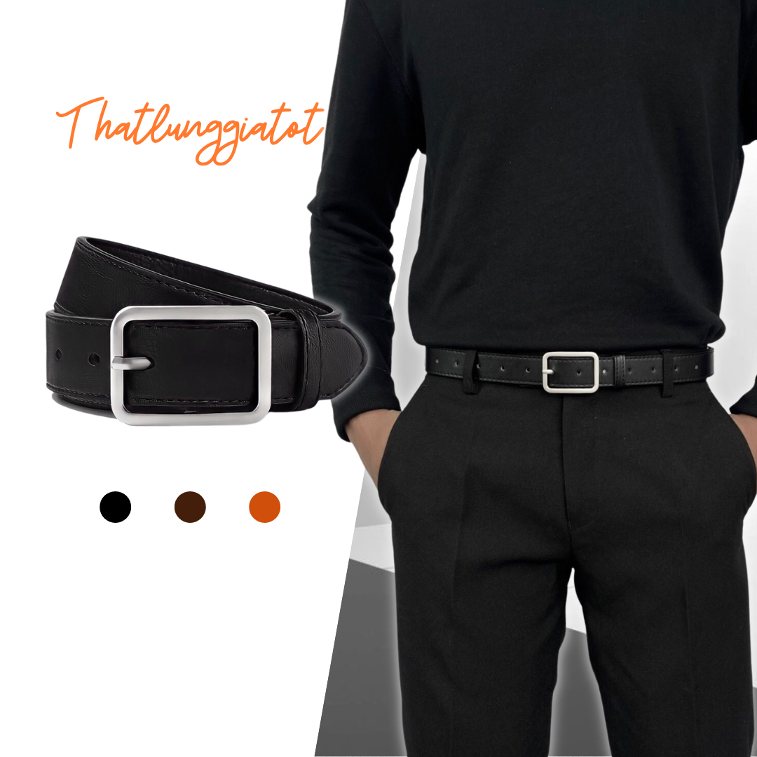 Thắt lưng nam bản nhỏ mặt chữ nhật, dây nịt học sinh nam nữ đơn giản basic TL034 - Thắt Lưng Giá Tốt