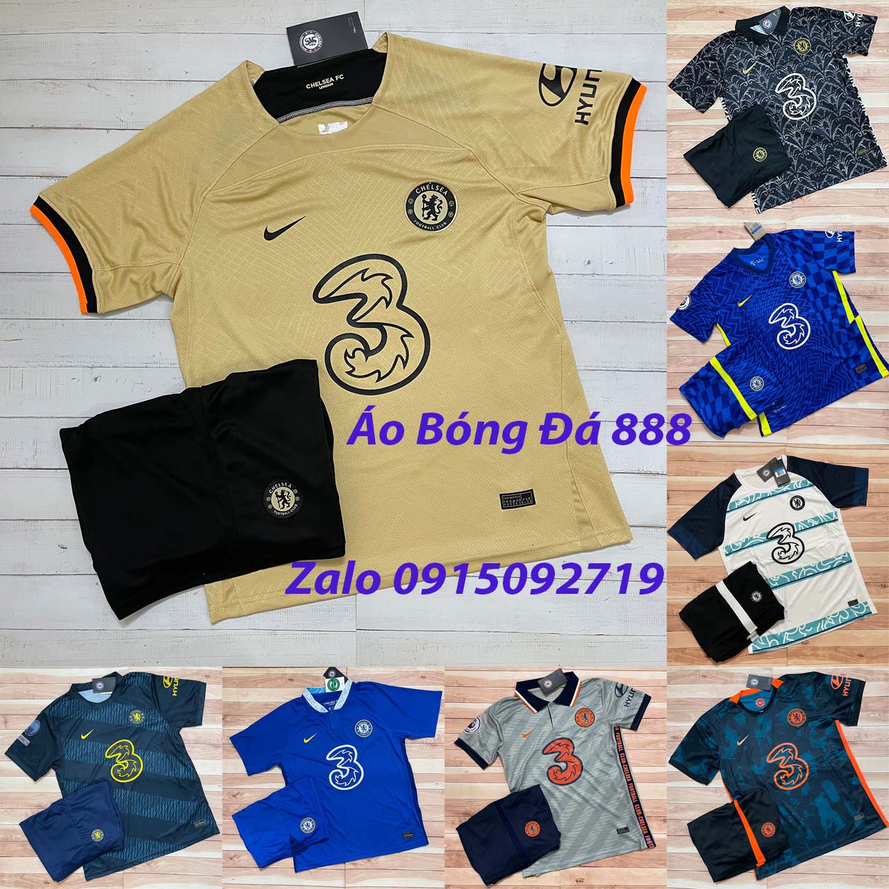 Áo Bóng Đá CLB Chelsea Sân Nhà 2021 - Chuẩn Mẫu Thi Đấu  - Vải Polyester Thái Gai Lưới