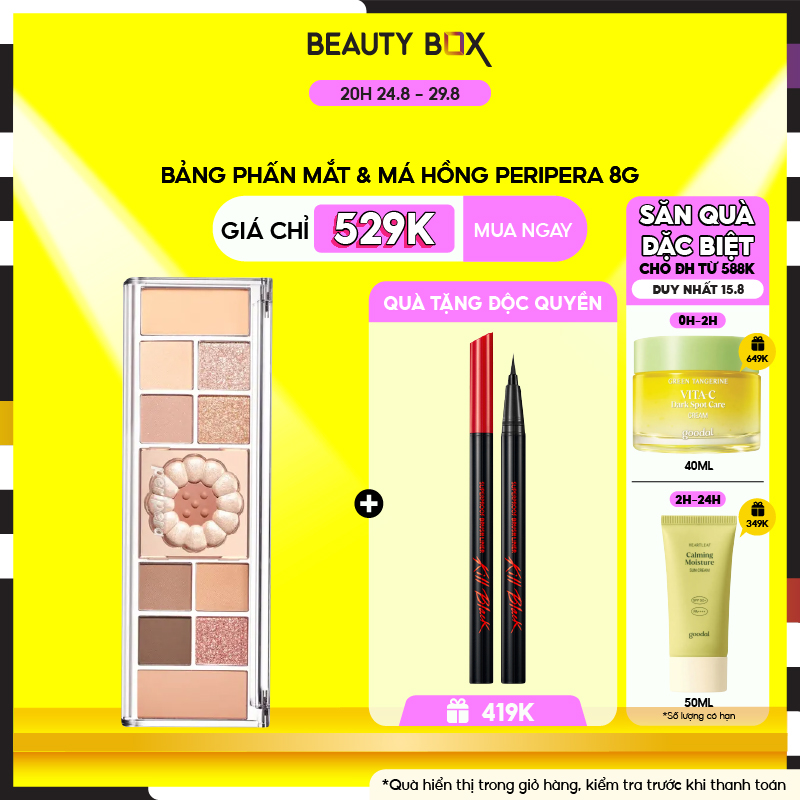 Bảng phấn mắt & má hồng peripera all take mood like palette 8g