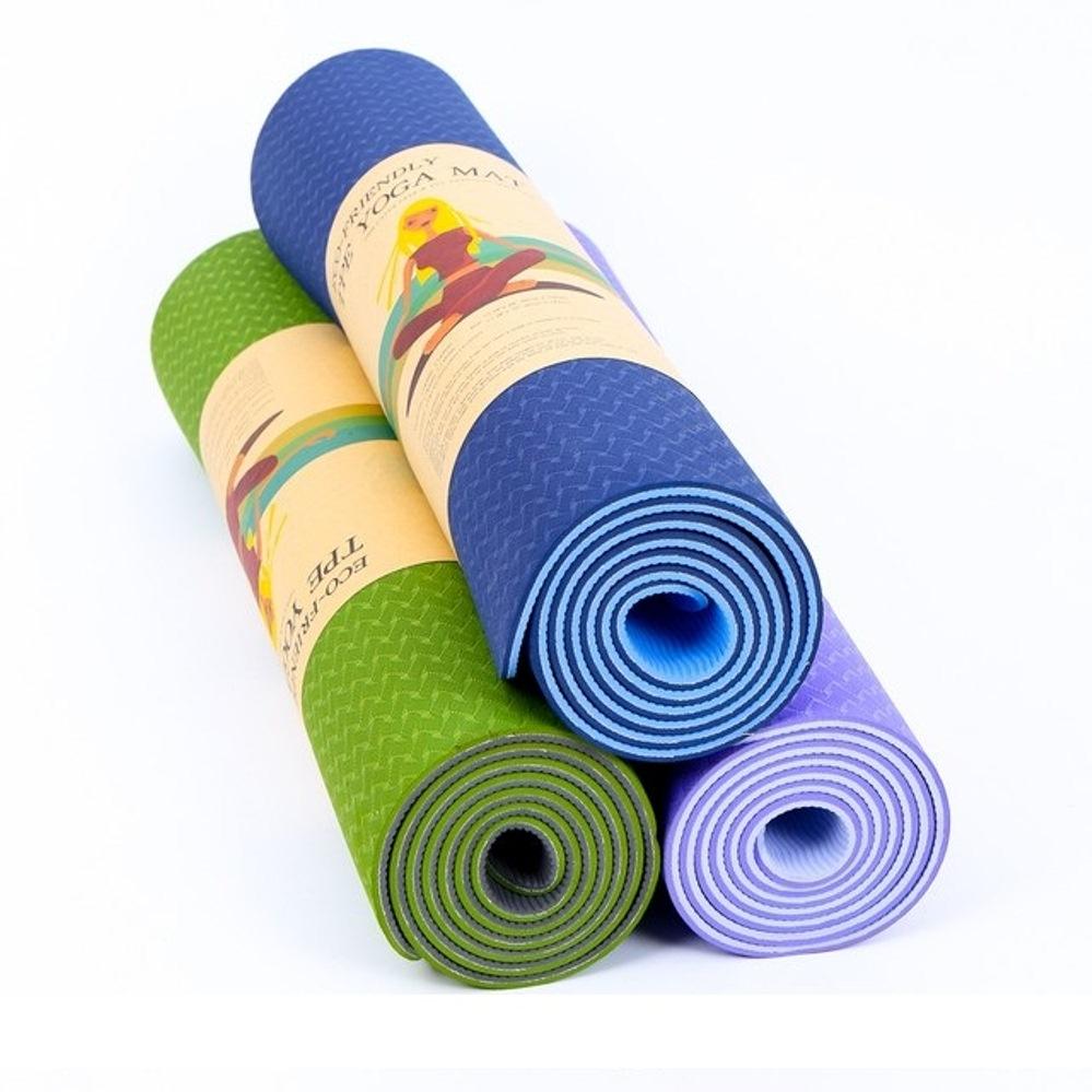 Thảm tập yoga tập gym tại nhà 2 lớp loại dày chất liệu TPE