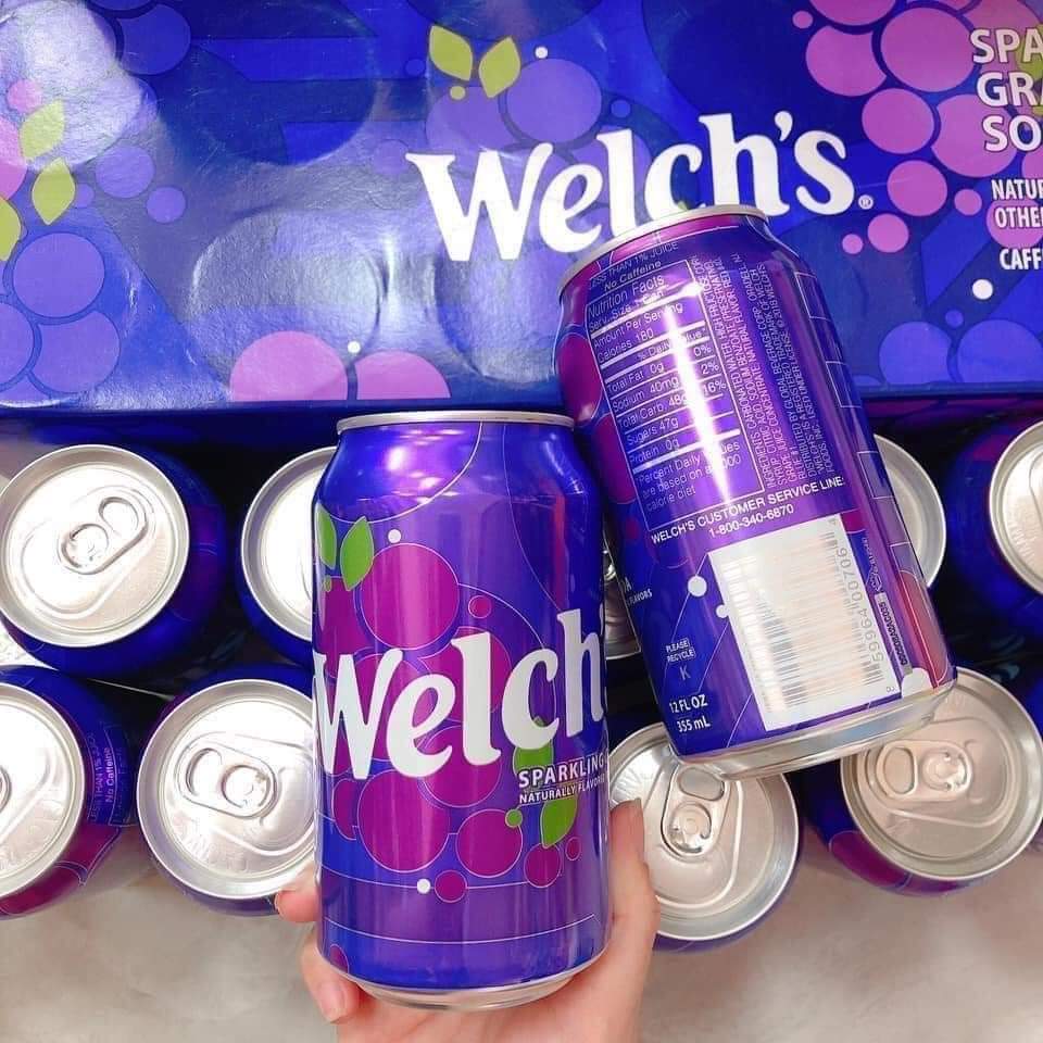 1 thùng 12 lon ,nước ngọt welch's nho của mỹ --mổi lon 355ml