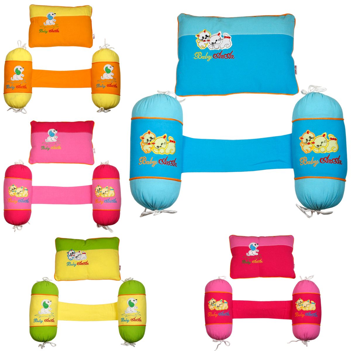 COMBO BỘ GỐI CHẶN VÀ GỐI NẰM BẰNG BÔNG AN TOÀN CHO BÉ SƠ SINH - AAIH (ảnh thật) KIBA.shop ( gối cho trẻ sơ sinh đồ cho trẻ sơ sinh )