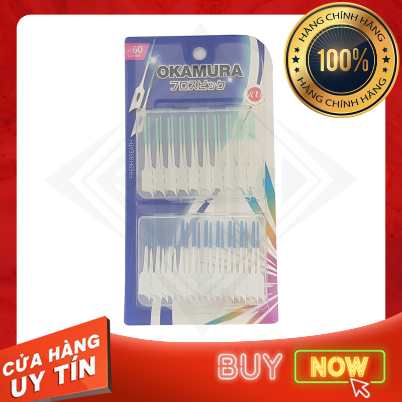 [HCM]Tăm xỉa răng silicon OKAMURA Nhật Bản - Vỉ 60 cây