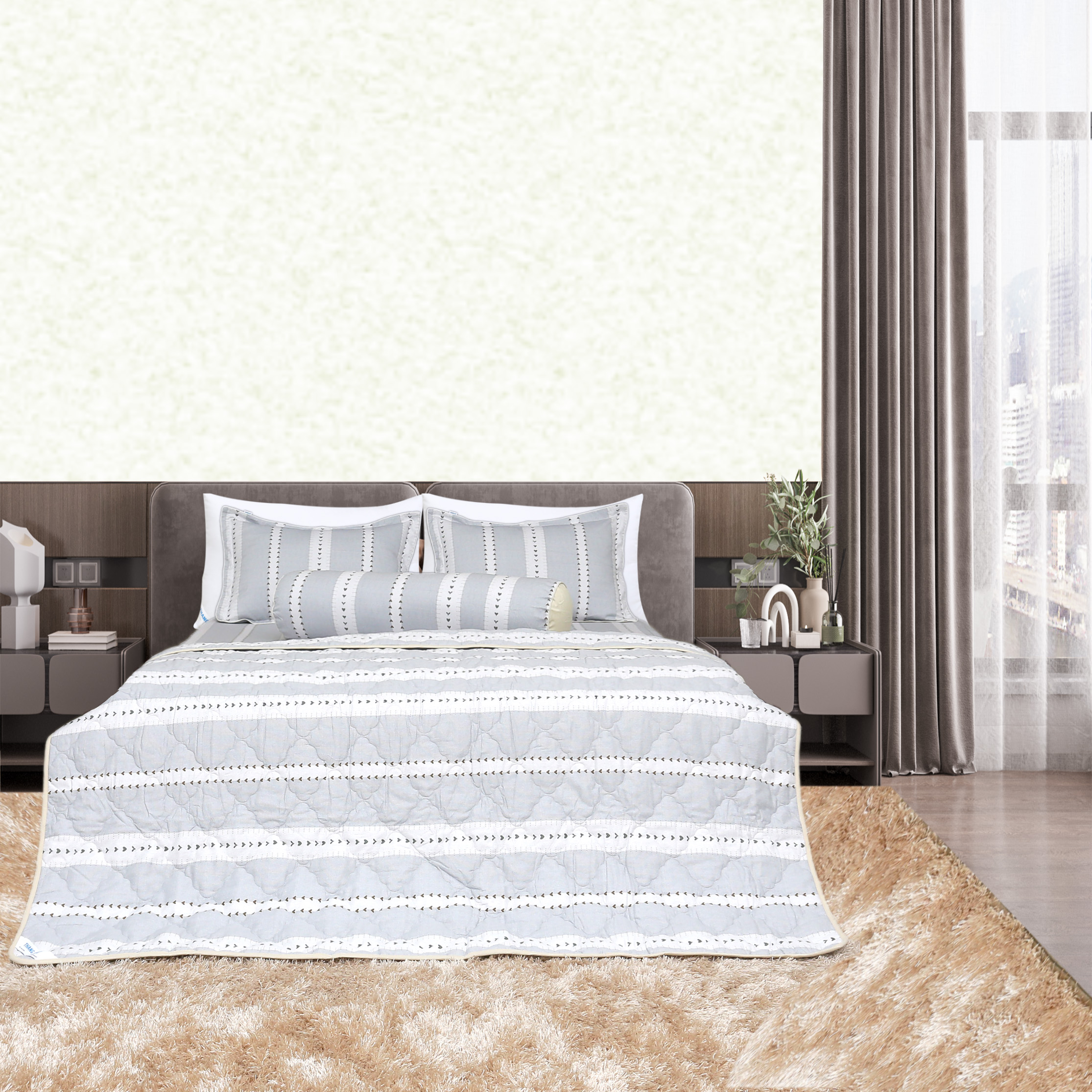 Bộ chăn drap gối cotton hoa thắng lợi mẫu z - chính hãng