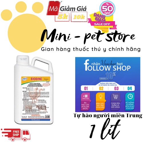 Bio dine sát trùng chuồng trại vật dụng chăn nuôi - 1l