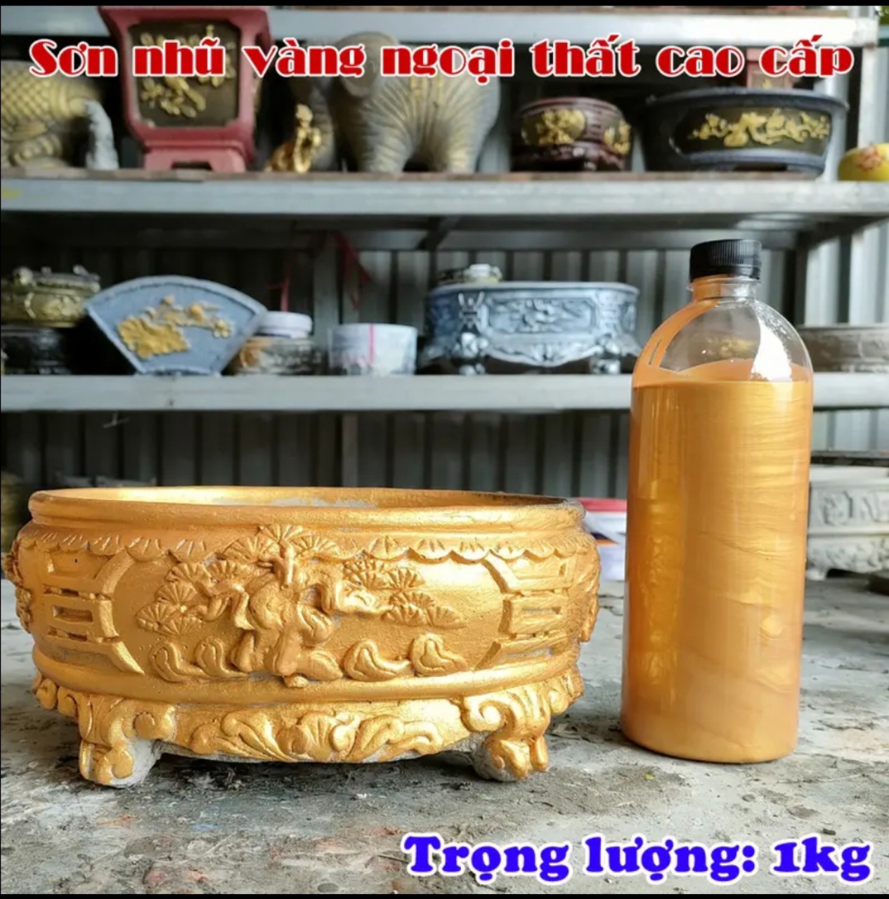 Sơn Nhũ Vàng Cao Cấp , Sơn chậu cảnh chuyên dụng, ngoại thất ng ánh kim