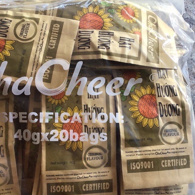 COMBO 10 GÓI HẠT HƯỚNG DƯƠNG CHACHEER LOẠI 40G NGUYÊN VỊ