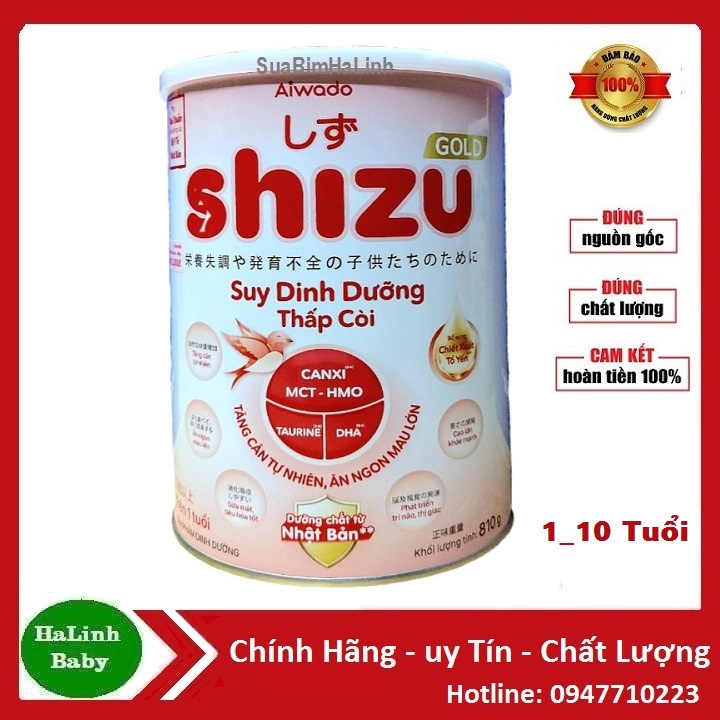 Sữa bột Aiwado Shizu Gold Suy Dinh Dưỡng Thấp Còi 1 810g