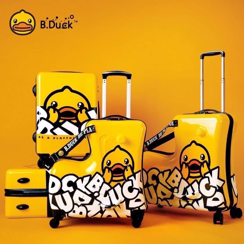 Vali bduck cho bé ngồi, vali kéo du lịch vịt vàng
