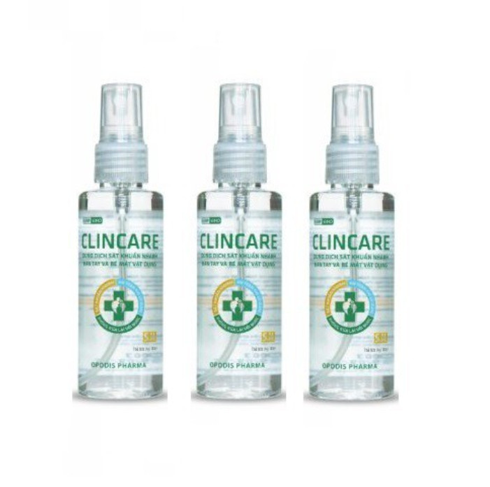 Dung dịch rửa tay sát khuẩn nhanh chai mini xịt Clincare SH 70ml