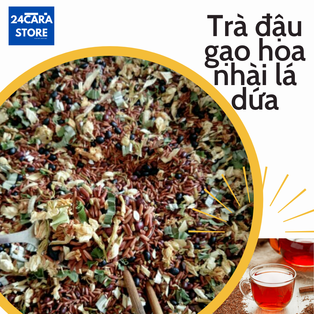 1 Kg Trà Gạo Lứt, Đậu Đỏ, Đậu Đen Xanh Lòng, Hoa Nhài, Lá Dứa