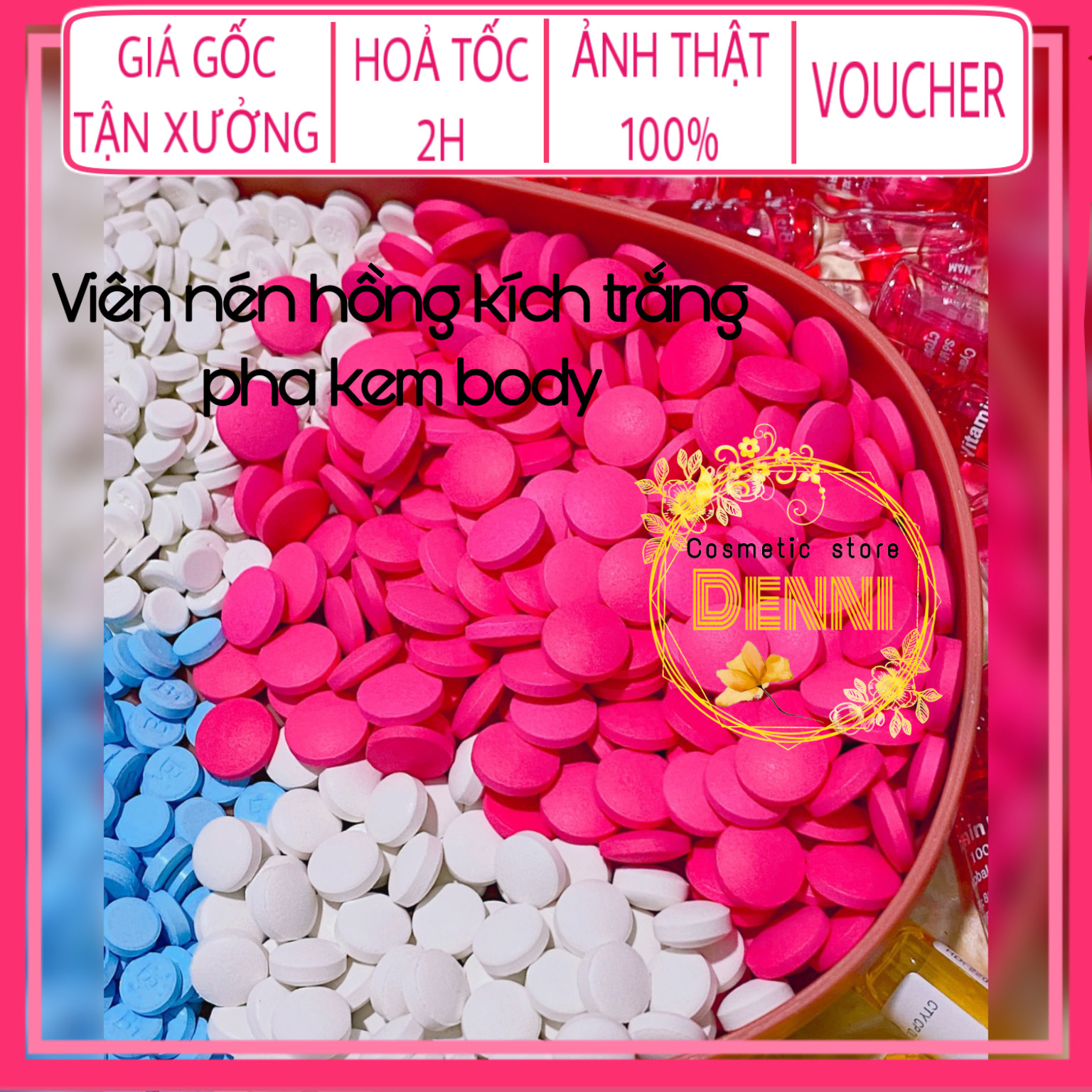 Lẻ 5 viên nén hồng kích trắng mạnh pha kem