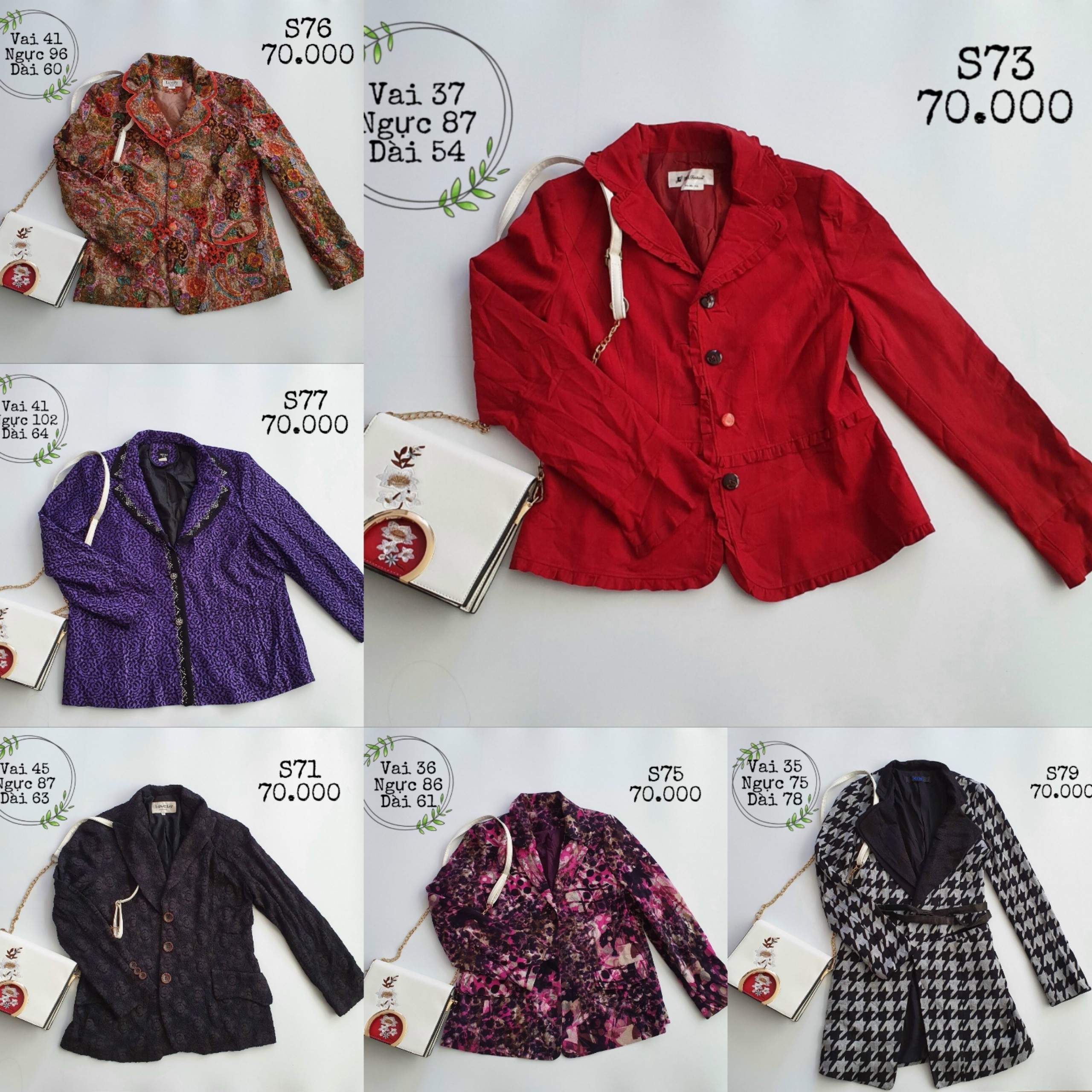 Vest blazer nữ 2hand tuyển đồng giá 70k