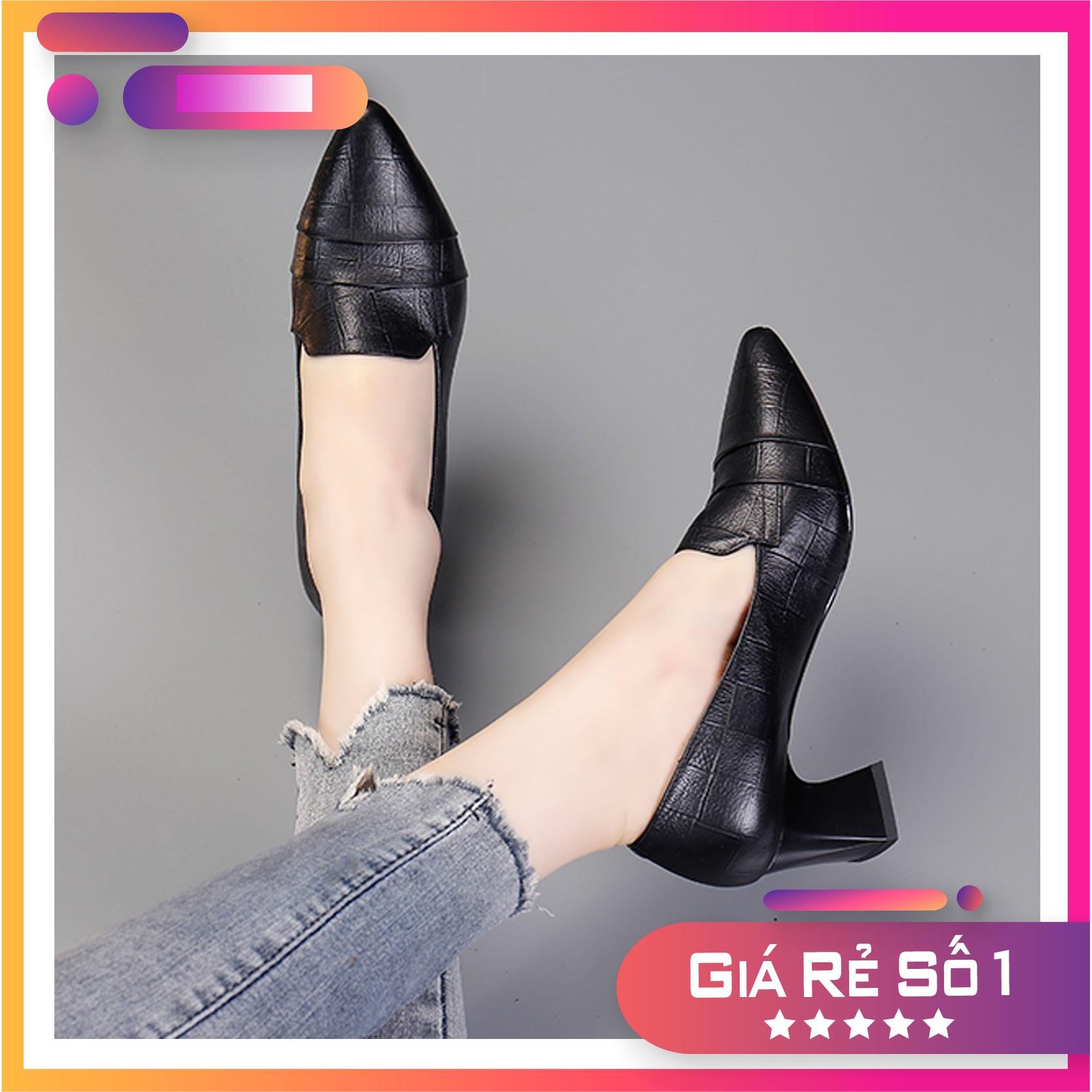[XẢ HÀNG LẺ SIZE] Giày Cao Gót Nữ Hàn Quốc Cao Cấp tôn dáng, mềm mại, gót vuông 5 phân CBD65