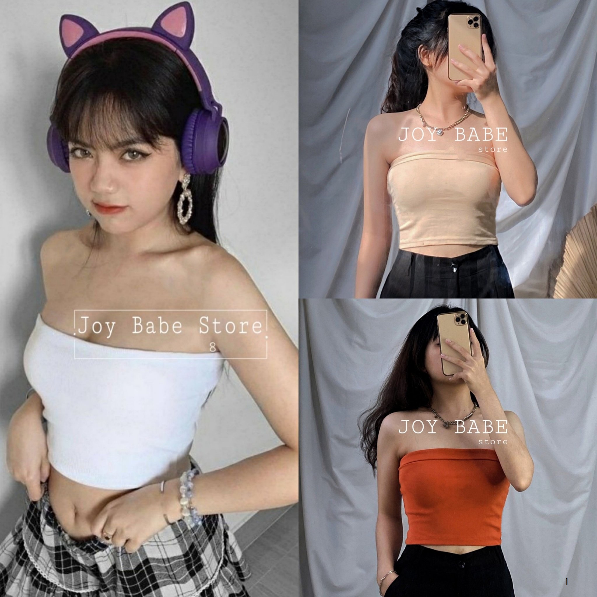 [HCM][Áo ống croptop kiểu trơn Basic JOY CLOTHING💞 áo thun quây nữ,thun xịn hack dáng co giãn 4 chiều,crop top sexy form ôm CROQ 1