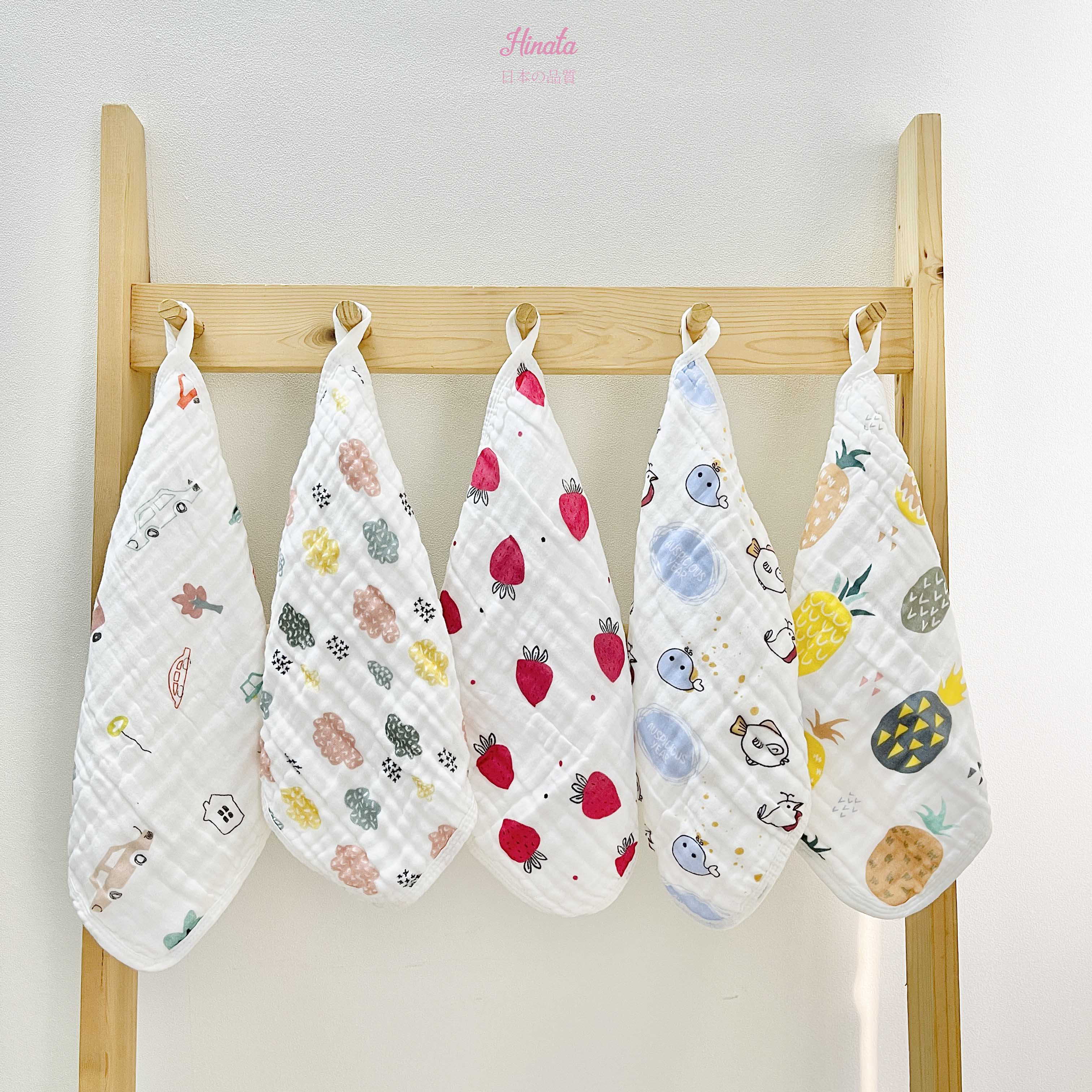 Khăn gạc, khăn sữa cao cấp cho bé kích thước 30x30 cm Hinata KG02