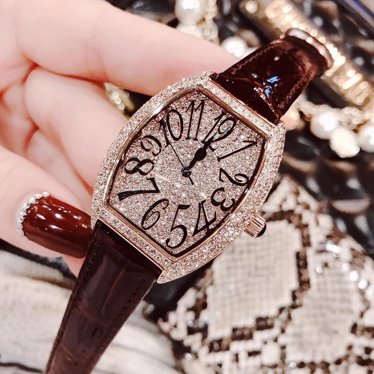 [HCM]Đồng Hồ Davena Nữ Dây Da Nâu 34mm Rose Gold