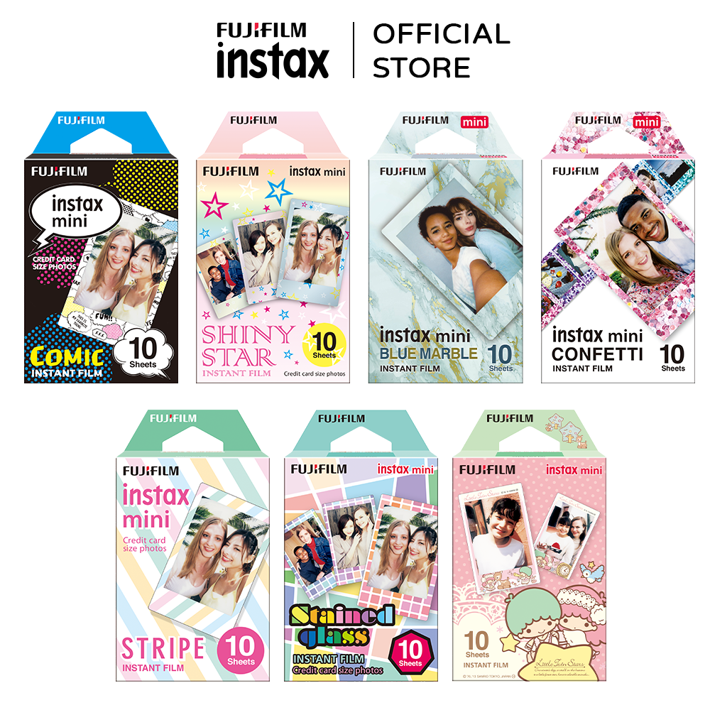 Hộp Phim Fujifilm Instax Mini 10 tấm Viền Màu - Dùng Cho Máy Ảnh Mini 12, Mini EVO - Film Instax