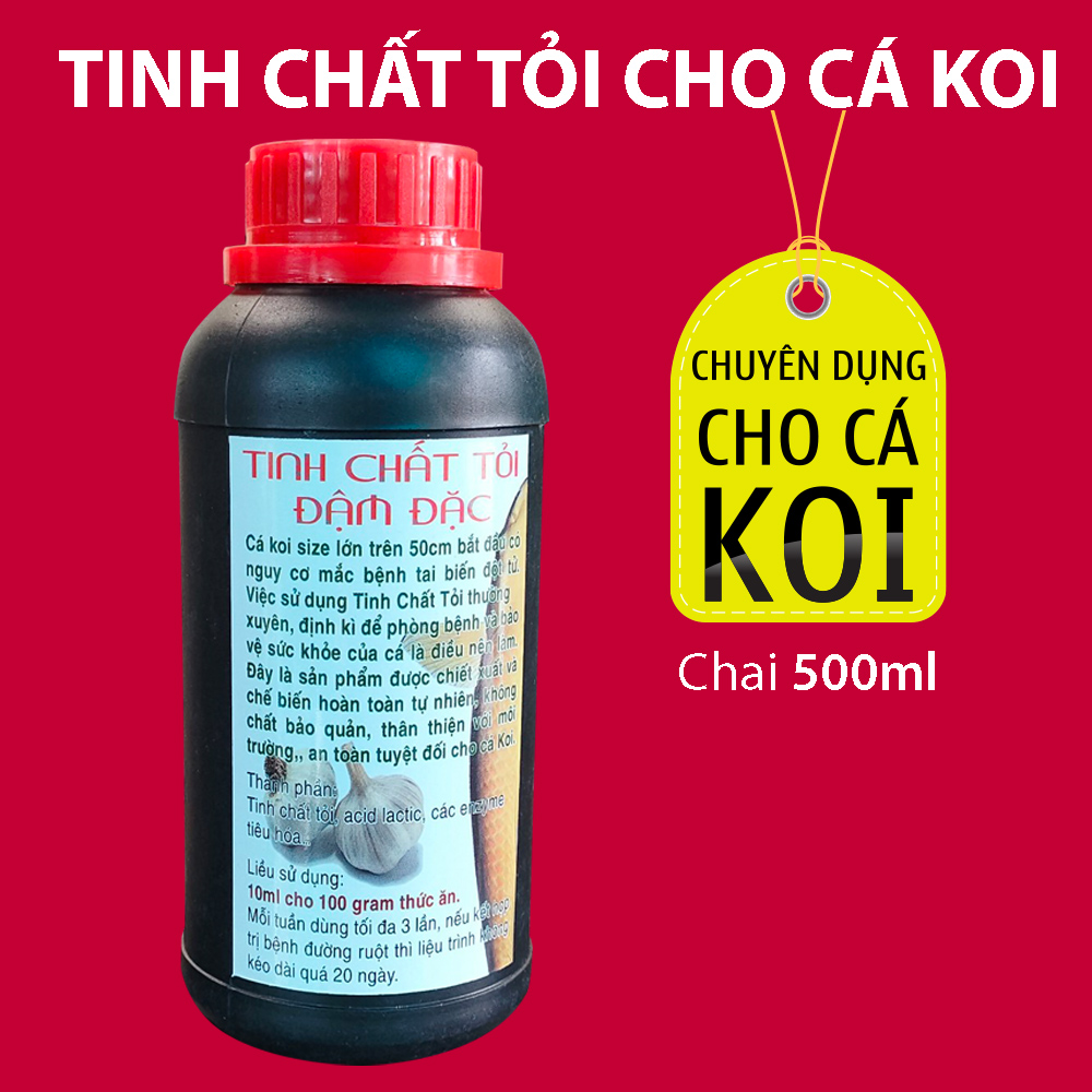Tinh chất tỏi cho cá Koi hỗ trợ tiêu hoá, tăng sức đề kháng cho cá chép Nhật chai 500ml