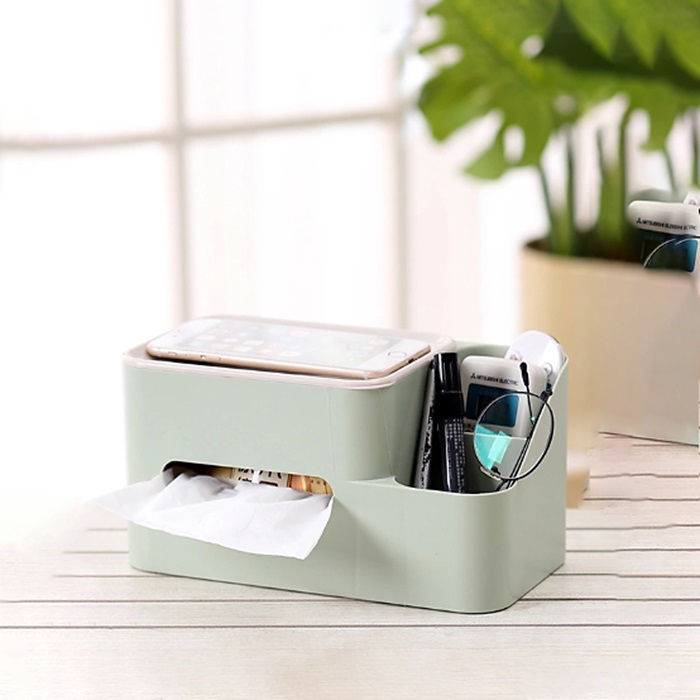 [HCM]Hộp đựng mỹ phẩm trang điểm ngăn đựng khăn giấy tiện lợi