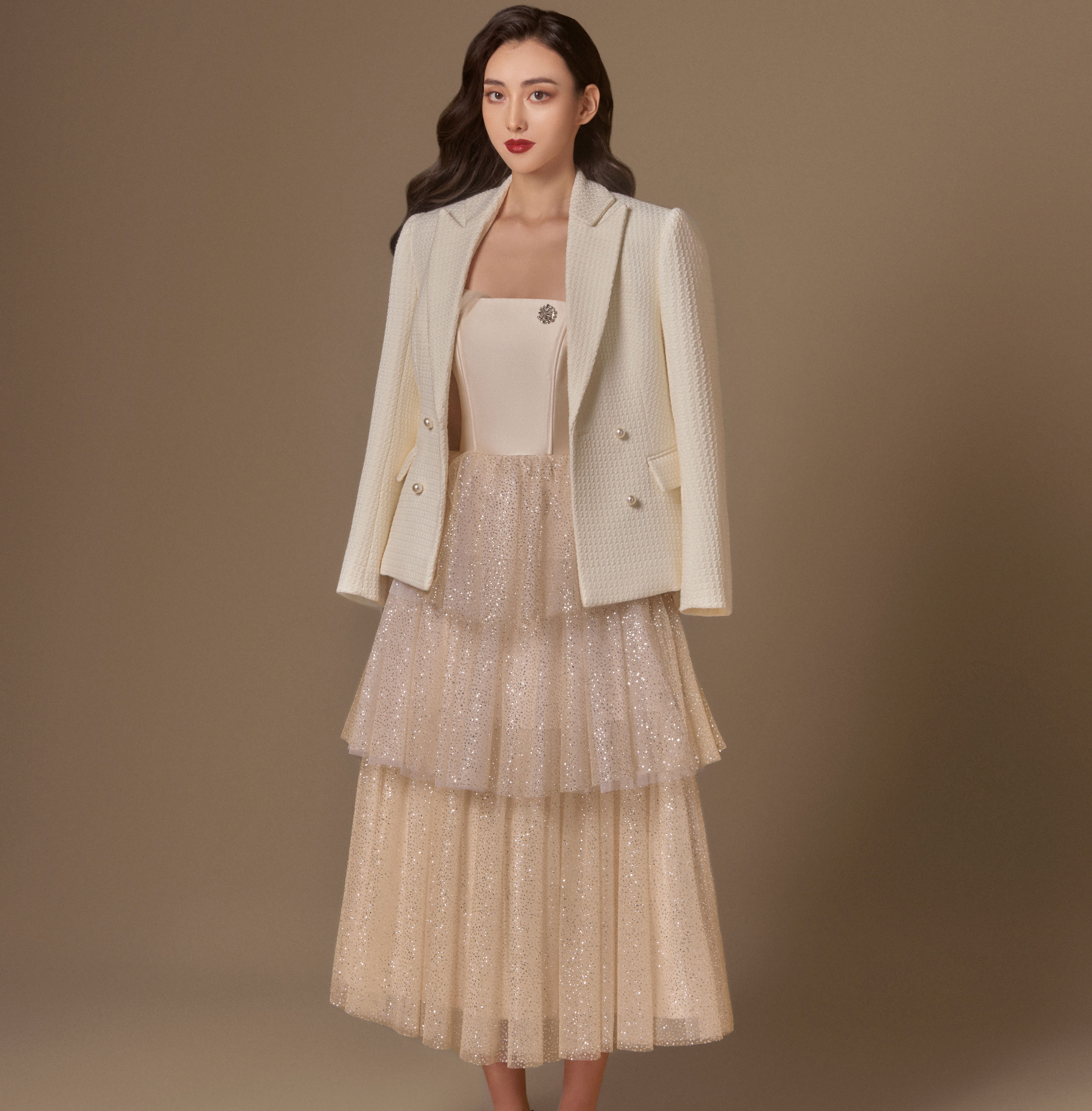 Áo Khoác Dạ Tweed Nữ Dáng Dài Cao Cấp Beloved - Estella Tweed Jacket