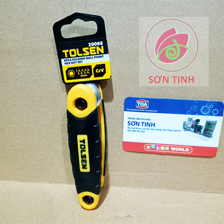Bộ lục giác xếp 8 cây thép cr-v tolsen 20068