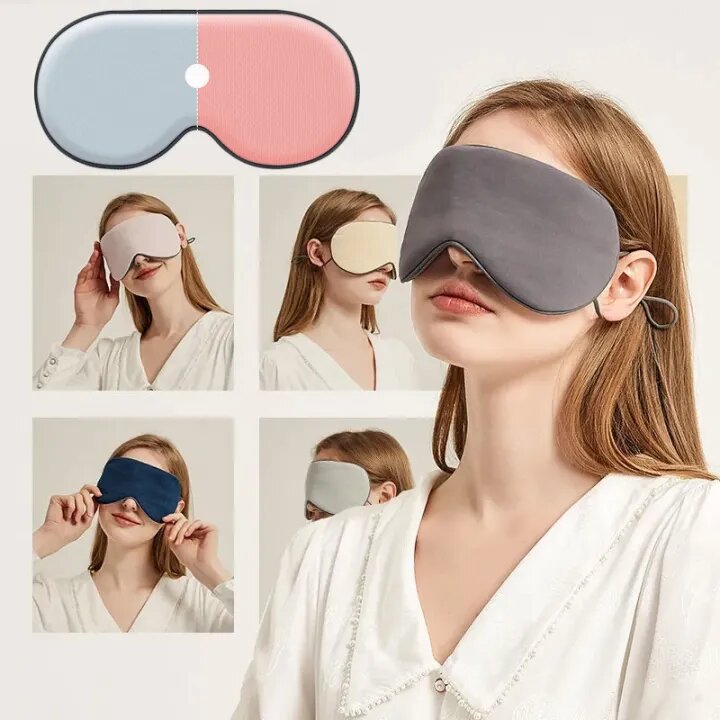 Bịt mắt ngủ mềm mại hai mặt thoáng khí, ấm áp và mát mẻ, thoải mái, không gây nặng mắt, tận hưởng giấc ngủ chất lượng