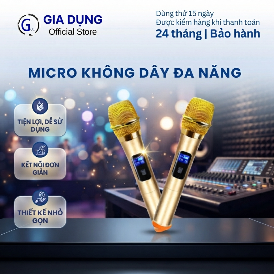 Micro Không Dây TV - 1900 Đa Năng hát karaoke cực hay tương thích mọi loa, điện Thoại, TV tiện lợi