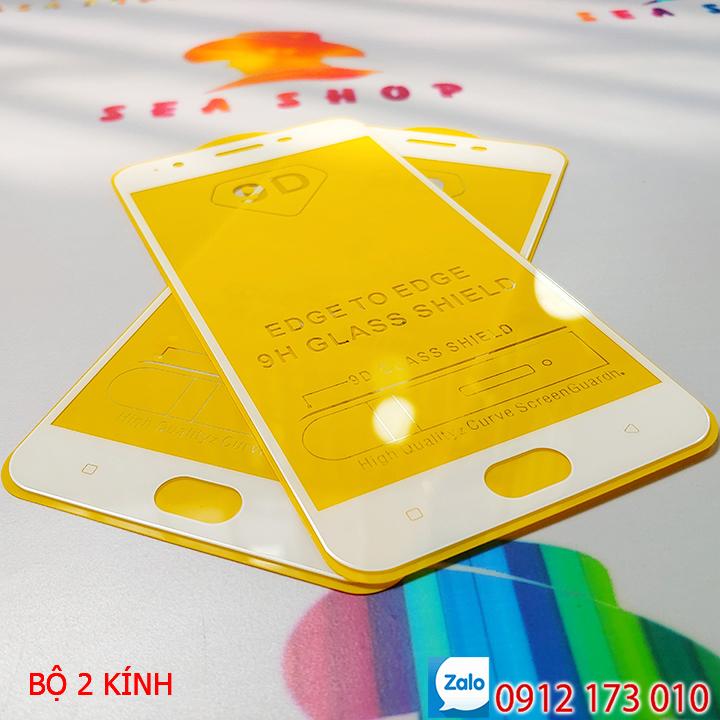 [TẶNG KÈM MIẾNG LAU] Bộ 2 Kính cường lực OPPO F1S A59 full màn hình 9D [TRẮNG] / Kính cường lực OPPO F1S A59 tràn màn hình - SEASHOP