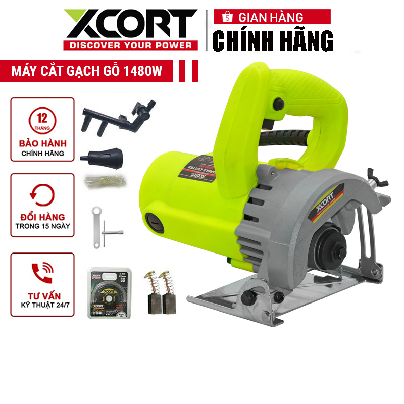 Máy cắt gạch cầm tay có dẫn nước 1480w model xze03-110 chức năng cắt gạch cắt gỗ kèm lưỡi hàng tốt