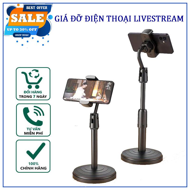 Giá Đỡ Điện Thoại Để Bàn, Quay Livestream, Xem Video xoay 360 Độ NjnzaLead