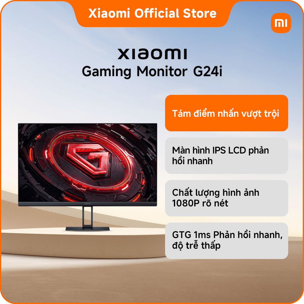 Màn hình máy tính Xiaomi Gaming Monitor G24i | Tám điểm nhấn vượt trội | Màn hình IPS LCD phản hồi nhanh | Chất lượng hình ảnh 1080P rõ nét | GTG 1ms Phản hồi nhanh, độ trễ thấp
