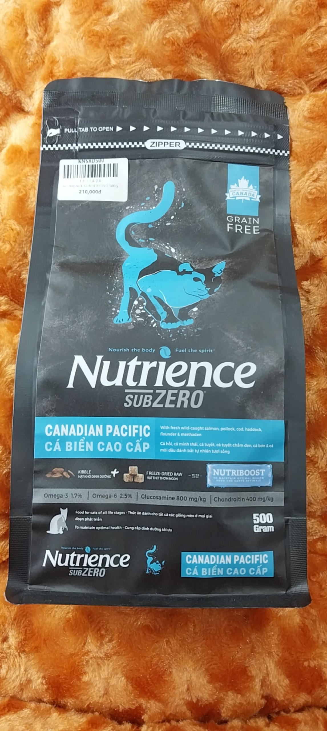 THỨC ĂN HẠT MÈO NUTRIENCE SUBZERO CÁ BIỂN CAO CẤP 500GR - MỌI LỨA TUỔI