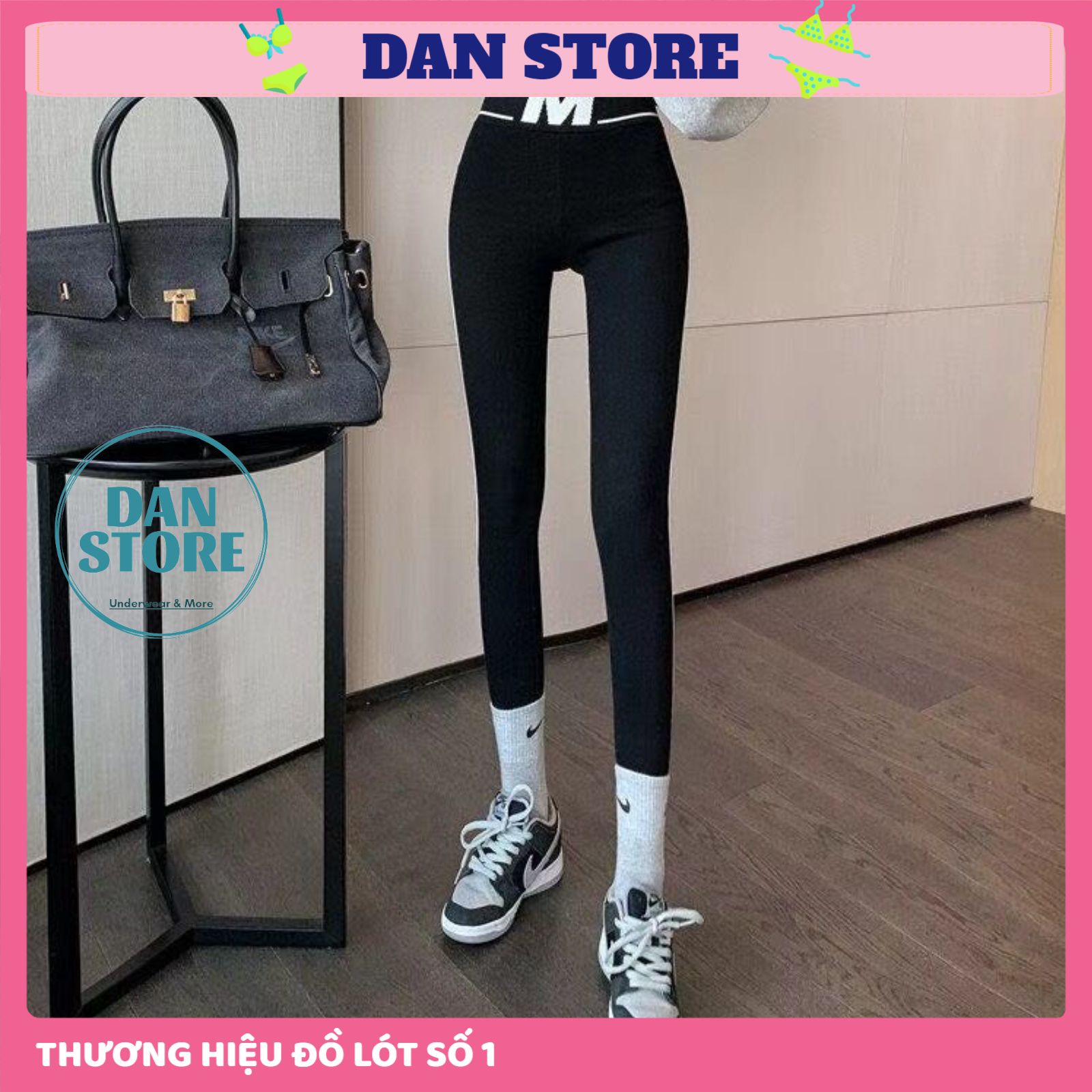 Quần legging nữ ❤️freeship❤️quần legging len tăm cạp cao chữ m mã qa18
