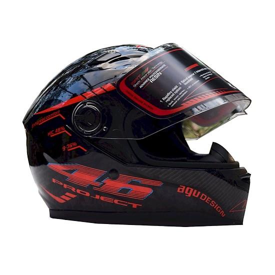 Mũ bảo hiểm fullface AGU tem 46 đỏ