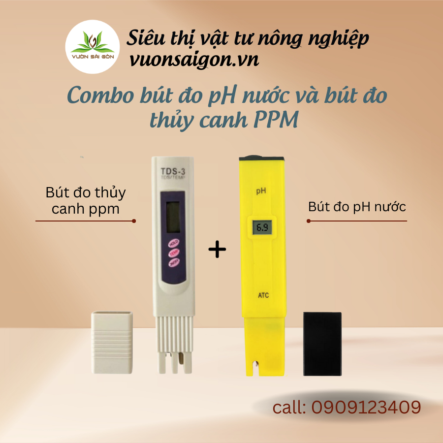 Combo bút đo pH nước và bút đo thủy canh PPM – đo nồng độ dinh dưỡng