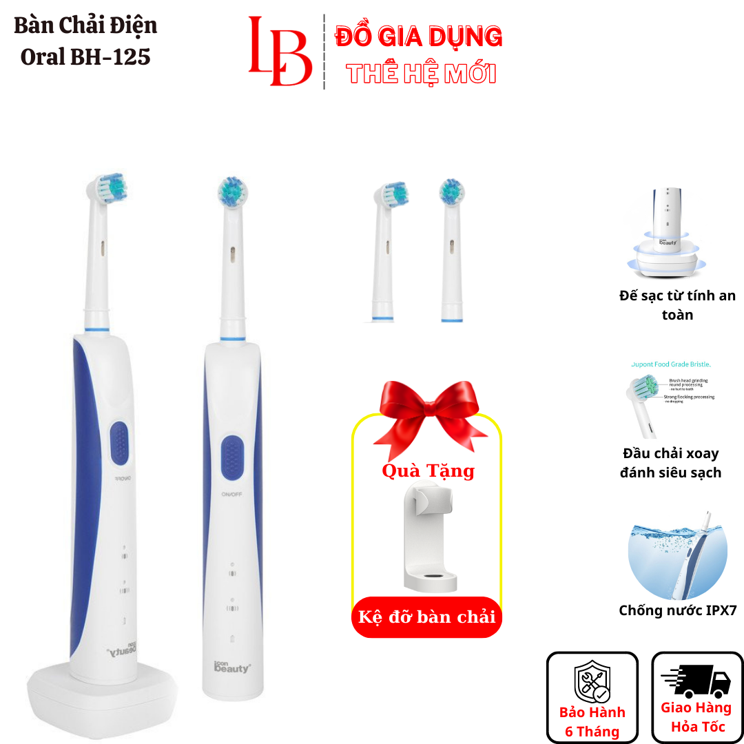 Bàn chải điện Oral Perfect smile BH-125,bàn chải xoay công nghệ Mỹ sạc đế từ tính bản giới hạn 2024 Đồ Gia Dụng Thế Hệ Mới