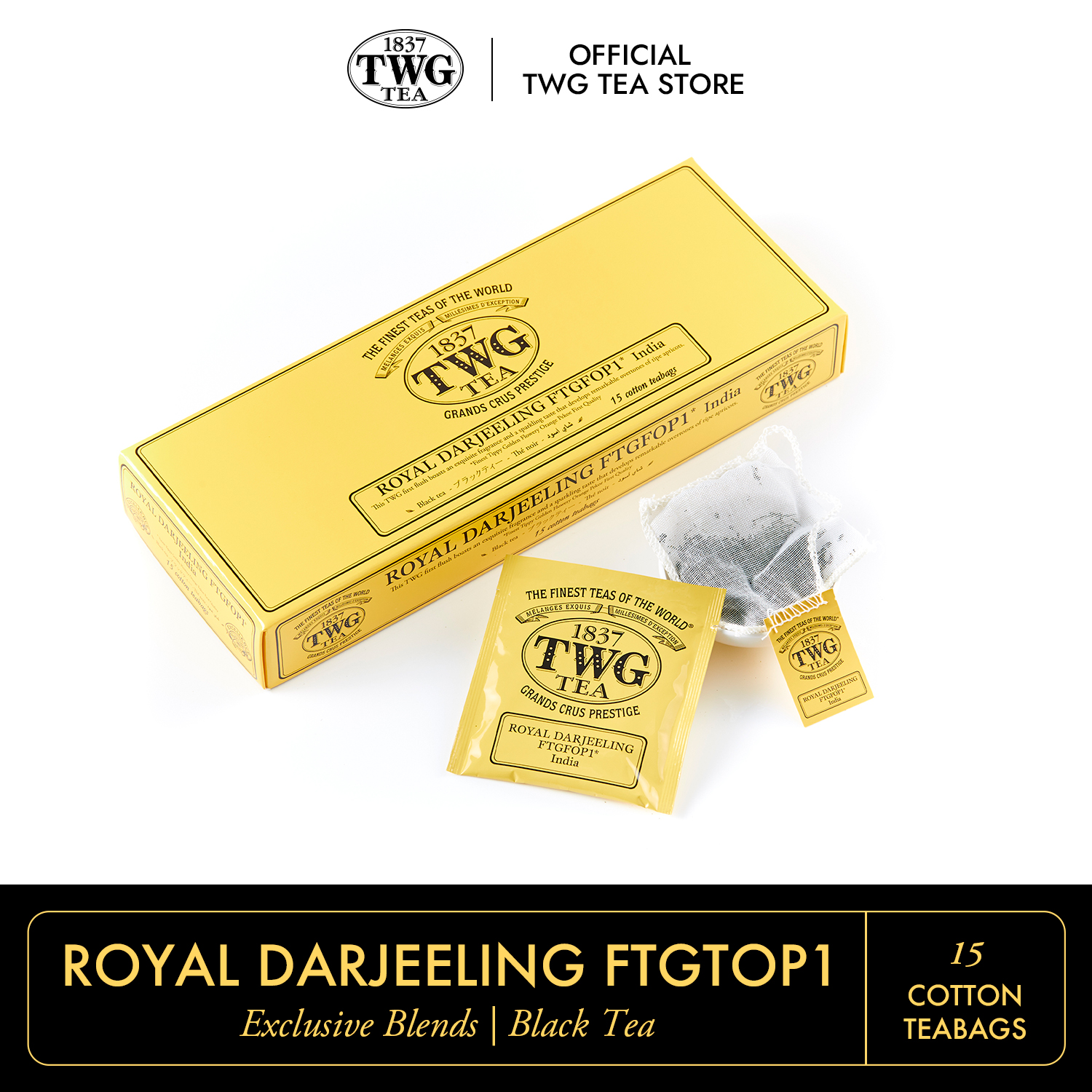 Trà TWG Tea - Royal Darjeeling FTGFOP1 (2.5g x 15 túi lọc) | Trà Đen