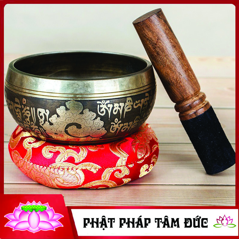 Chuông xoay mật tông tây tạng, chuông xoay nepal, chuông đồng tụng kinh - Đủ size, tặng dùi bọc da, vòng đệm và hộp cao cấp