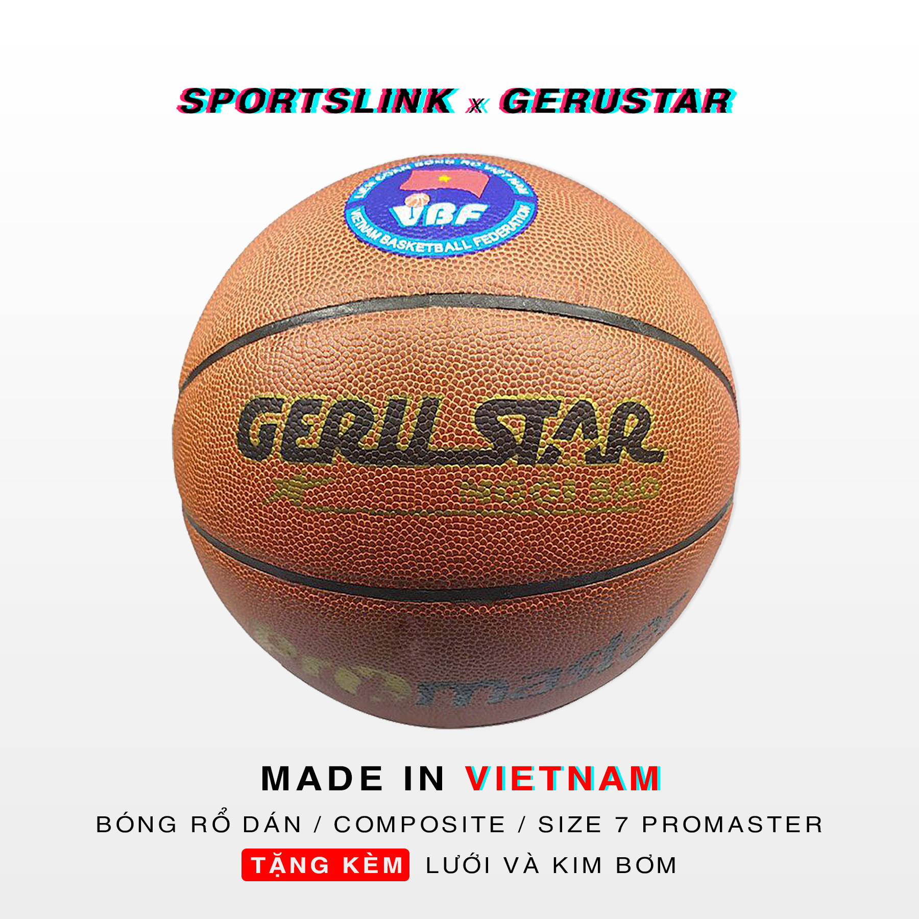 Bóng rổ pu gerustar size 7 promaster - dán