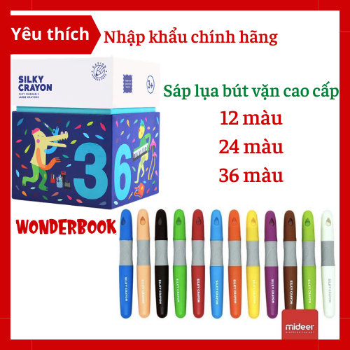 SÁP MÀU CHO BÉ - SÁP LỤA CAO CẤP MIDEER -VẼ ĐƯỢC TRÊN NHIỀU VẬT LIỆU - DỄ DÀNG LAU SẠCH