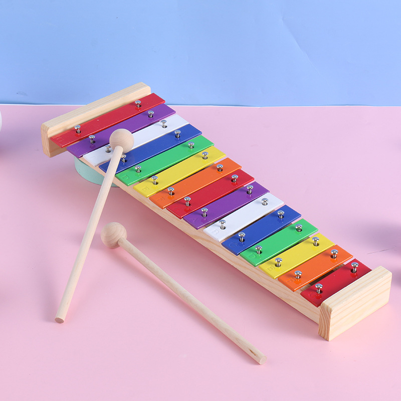 Đàn xylophone woim 8 & 15 phím hơp kim nhôm nhiều màu tặng kèm dùi gỗ, đồ chơi cho bé rèn kĩ năng âm nhạc