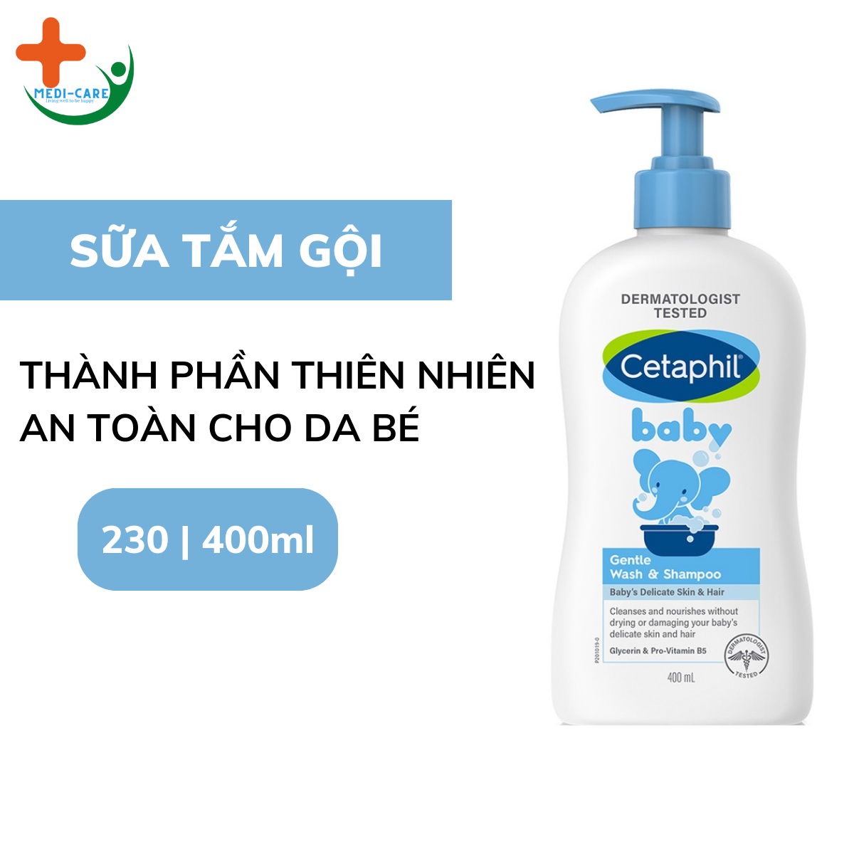 Sữa tắm gội dịu lành cho bé Cetaphil Baby Gentle Wash & Shampoo 2 in 1