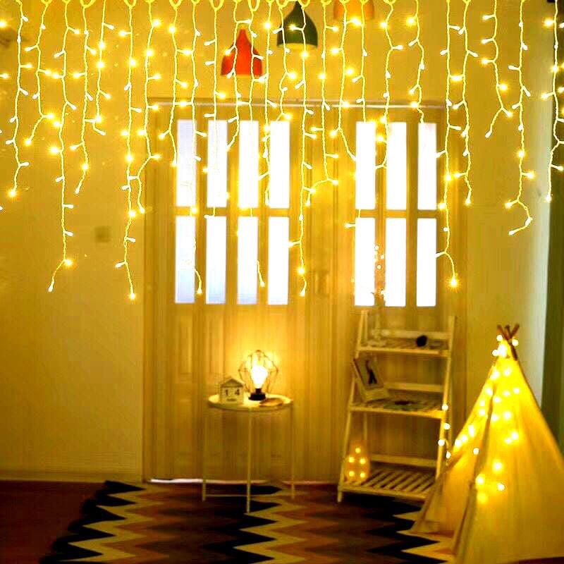 [HCM]Dài 3.5m*50cm -16 Dây Đèn 110 Bóng Đèn Led Fairy Light- Rèm Đèn Chống Nước Trang Trí Tiệc Sân Vườn Noel Lễ Tết