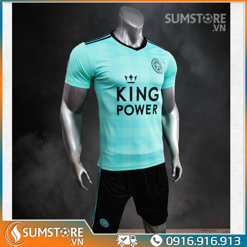 Bộ đồ đá banh clb leicester city xanh ngọc - áo bóng đá đẹp mới